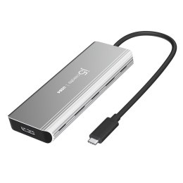 Stacja dokująca j5create USB4® Dual 4K Multi-Port Hub 1x4K HDMI/1xDisplay Port/1xUSB 3.2/2xUSB-C/; kolor srebrny JCD401-N J5 Create