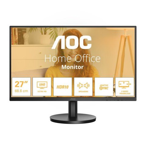 AOC B3 U27B3A monitor komputerowy 68,6 cm (27") 3840 x 2160 px 4K Ultra HD LCD Czarny AOC