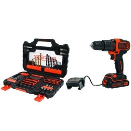 BD WKRĘTARKA UDAR.18V BDCHD18S1A +104 ACC 1x1,5Ah BLACK+DECKER