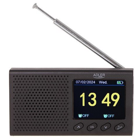 Radio Przenośne - LCD - FM - Bluetooth - Zegar Adler Adler