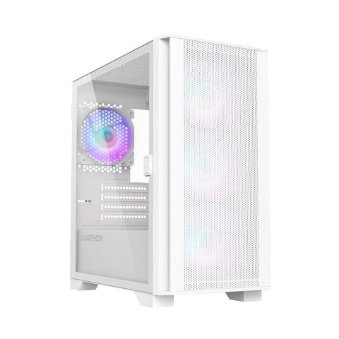 Montech AIR 100 ARGB, Micro-ATX, szkło hartowane - białe Montech