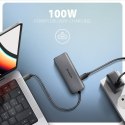 Axagon HMC-5H8K USB 5Gbps hub 2x USB-A USB-C HDMI 8k/30Hz PD 100W kabel USB-C Przewodowa USB 3.2 Gen 1 (3.1 Gen 1) Type-C Szary AXAGON