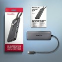 Axagon HMC-5H8K USB 5Gbps hub 2x USB-A USB-C HDMI 8k/30Hz PD 100W kabel USB-C Przewodowa USB 3.2 Gen 1 (3.1 Gen 1) Type-C Szary AXAGON