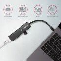 Axagon HMC-GL3A USB-C-Hub 3x USB-A Gbit-LAN schwarz USB 3.2 Gen 1 (3.1 Gen 1) Type-C 5000 Mbit/s Czarny AXAGON