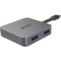 Acer HP.DSCAB.014 stacja dokująca Przewodowa USB 3.2 Gen 1 (3.1 Gen 1) Type-C Srebrny Acer