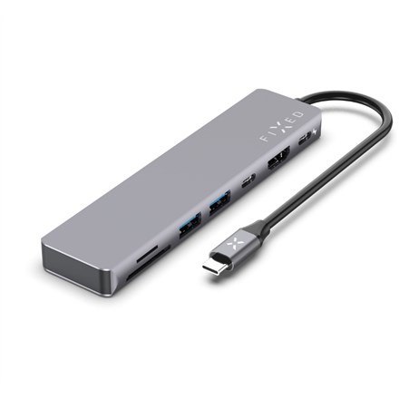 Poprawiono | 7-portowa karta koncentratora USB-C do laptopów i tabletów | FIXHU-CAD-GR No name