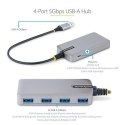 StarTech.com 5G4AB-USB-A-HUB huby i koncentratory USB 3.2 Gen 1 (3.1 Gen 1) Type-A 5000 Mbit/s Szary No name