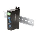 StarTech.com 5G4AINDRM-USB-A-HUB huby i koncentratory USB 3.2 Gen 1 (3.1 Gen 1) Type-B 5000 Mbit/s Czarny No name