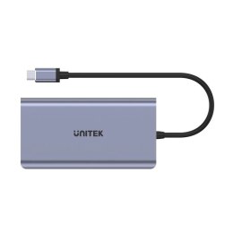 UNITEK HUB USB-C 8W1 USB-C 3.1, PD 100W, D1019B UNITEK