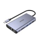 UNITEK HUB USB-C 8W1 USB-C 3.1, PD 100W, D1019B UNITEK