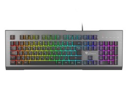 GENESIS Rhod 500 RGB klawiatura Gaming USB QWERTY Portugalski Czarny, Srebrny GENESIS