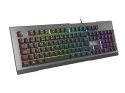 GENESIS Rhod 500 RGB klawiatura Gaming USB QWERTY Portugalski Czarny, Srebrny GENESIS