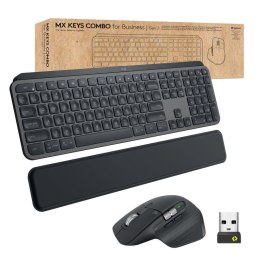 Logitech MX Keys combo for Business Gen 2 klawiatura Dołączona myszka Biuro RF Wireless + Bluetooth QWERTY Niemiecki Grafitowy Logitech