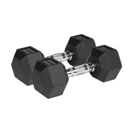 Hantle żeliwne gumowane HEX 2x9 kg REBEL ACTIVE Rebel