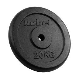 Obciążenie żeliwne 20kg, otwór 31mm, talerz klasyczny, REBEL ACTIVE Rebel