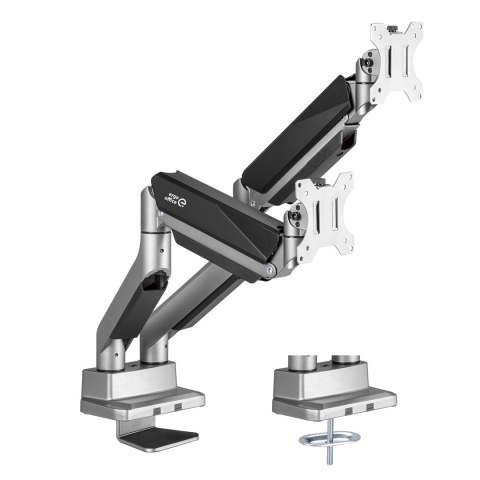 Uchwyt biurkowy na dwa monitory uniwersalny Ergo Office ER-446, sprężyna gazowa 17"-35" 15kg, VESA 75x75 / 100x100 Ergo office