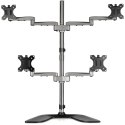 StarTech.com ARMQUADSS uchwyt / stojak do monitorów 81,3 cm (32") Biurko Czarny, Srebrny Manhattan