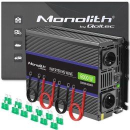 Qoltec Przetwornica napięcia Monolith 6000 MS Wave | 12V na 230V | 3000/6000W | USB Qoltec