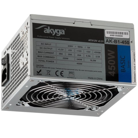 Zasilacz Akyga AK-B1-450 (450 W; Pasywne; 120 mm) Akyga