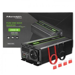 QOLTEC PRZETWORNICA NAPIĘCIA MONOLITH | 1000W | 2000W | 12V NA 230V | CZYSTY SINUS Qoltec