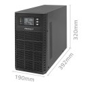 QOLTEC ZASILACZ AWARYJNY UPS 3KVA | 3000W | POWER FACTOR 1.0 | LCD | EPO | USB | ON-LINE Qoltec