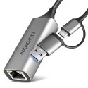 Karta sieciowa AXAGON ADE-TXCA Gigabit Ethernet, USB-C + USB-A - Titanium Grey AXAGON