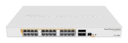 Mikrotik CRS328-24P-4S+RM łącza sieciowe Zarządzany L2/L3 Gigabit Ethernet (10/100/1000) Obsługa PoE 1U Biały MikroTik