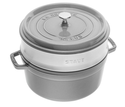 Garnek żeliwny okrągły z wkładem STAUB La Cocotte 40508-819-0 - 3.8 ltr. grafitowy ZWILLING