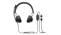 ZESTAW SŁUCHAWKOWY ZONE WIRED DARK GREY 981-000875 LOGITECH Logitech