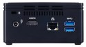 GIGABYTE GB-BACE-3160 komputer typu barebone Wielkość PC 0.5L Czarny J3160 1,6 GHz Gigabyte