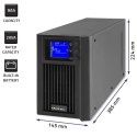 QOLTEC ZASILACZ AWARYJNY UPS ON-LINE | PURE SINE WAVE | 2KVA | 1.6KW | LCD | USB Qoltec