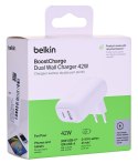 Ładowarka Belkin BoostCharge Dual USB-C + USB-A Wall Charger 42W White Belkin