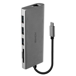 Lindy 43278 stacja dokująca USB 3.2 Gen 1 (3.1 Gen 1) Type-C Szary LINDY