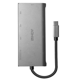 Lindy 43278 stacja dokująca USB 3.2 Gen 1 (3.1 Gen 1) Type-C Szary LINDY