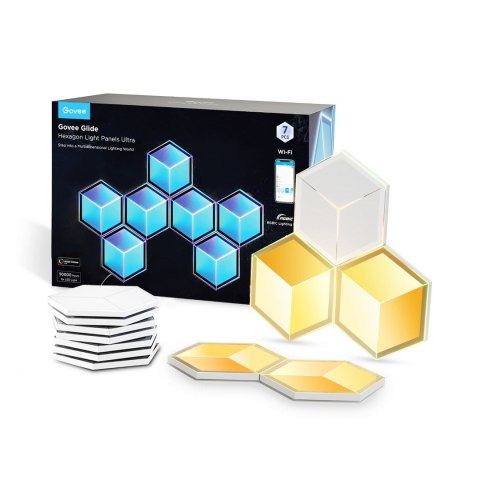 Govee H606A Glide Hexagon Light Panels Ultra 7-pack | Oświetlenie LED | RGBIC, 2.4GHz Wi-Fi, Bluetooth Govee