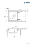 Deante Andante ZQNT113 zlewozmywak granitowy 78x49 cm Deante