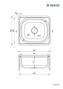 Deante Doppio Zlewozmywak 1-komorowy bez ociekacza ZEN_0103 Deante