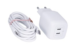 Ładowarka Belkin BoostCharge Pro Dual USB-C PD 3.0 PPS GaN Wall Charger 65W + USB-C to USB-C Cable 2m White Belkin