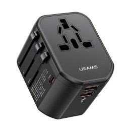 Ładowarka sieciowa Usams T59 Adapter podróżny US/AU/EU/UK 20W 4w1 2xUSB+1xUSB-C No name