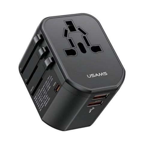 Ładowarka sieciowa Usams T59 Adapter podróżny US/AU/EU/UK 20W 4w1 2xUSB+1xUSB-C No name