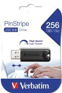 Verbatim PinStripe pamięć USB 256 GB USB Typu-A 3.2 Gen 1 (3.1 Gen 1) Czarny Verbatim