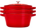 Zestaw 3 naczyń żeliwnych z pokrywką STAUB 40508-387-0 - czerwony 24 cm ZWILLING