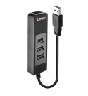 Lindy 43176 Hub USB 3.0 3 Ports, RJ-45 LINDY