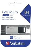 Pendrive Verbatim Store 'n' Go Secure Pro 64GB USB 3.0 Verbatim