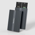 Qoltec Obudowa | kieszeń na dysk M.2 SSD | SATA | NVMe | USB-C | DUAL 2 x 2TB Qoltec