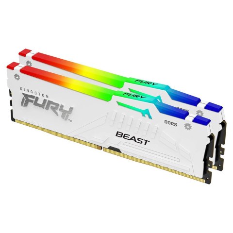 KINGSTON DDR5 32GB 6000MT/s CL36 DIMM (Kit of 2) FURY Beast White RGB EXPO Kingston