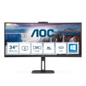 AOC V5 CU34V5CW/BK LED display 86,4 cm (34") 3440 x 1440 px Wide Quad HD Czarny AOC