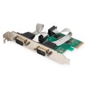 Kontroler RS232 PCI Express 2xDB9Low Profile, Chipset: AX99100 DIGITUS