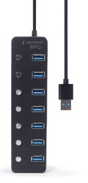 GEMBIRD HUB USB 3.1 (GEN 1) 7-PORTOWY Z PRZEŁĄCZNIKAMI, CZARNY GEMBIRD