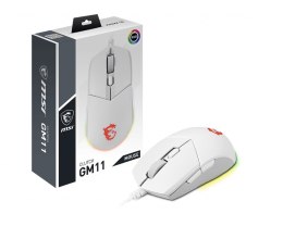 MSI CLUTCH GM11 WHITE myszka Oburęczny USB Typu-A Optyczny 5000 DPI MSI